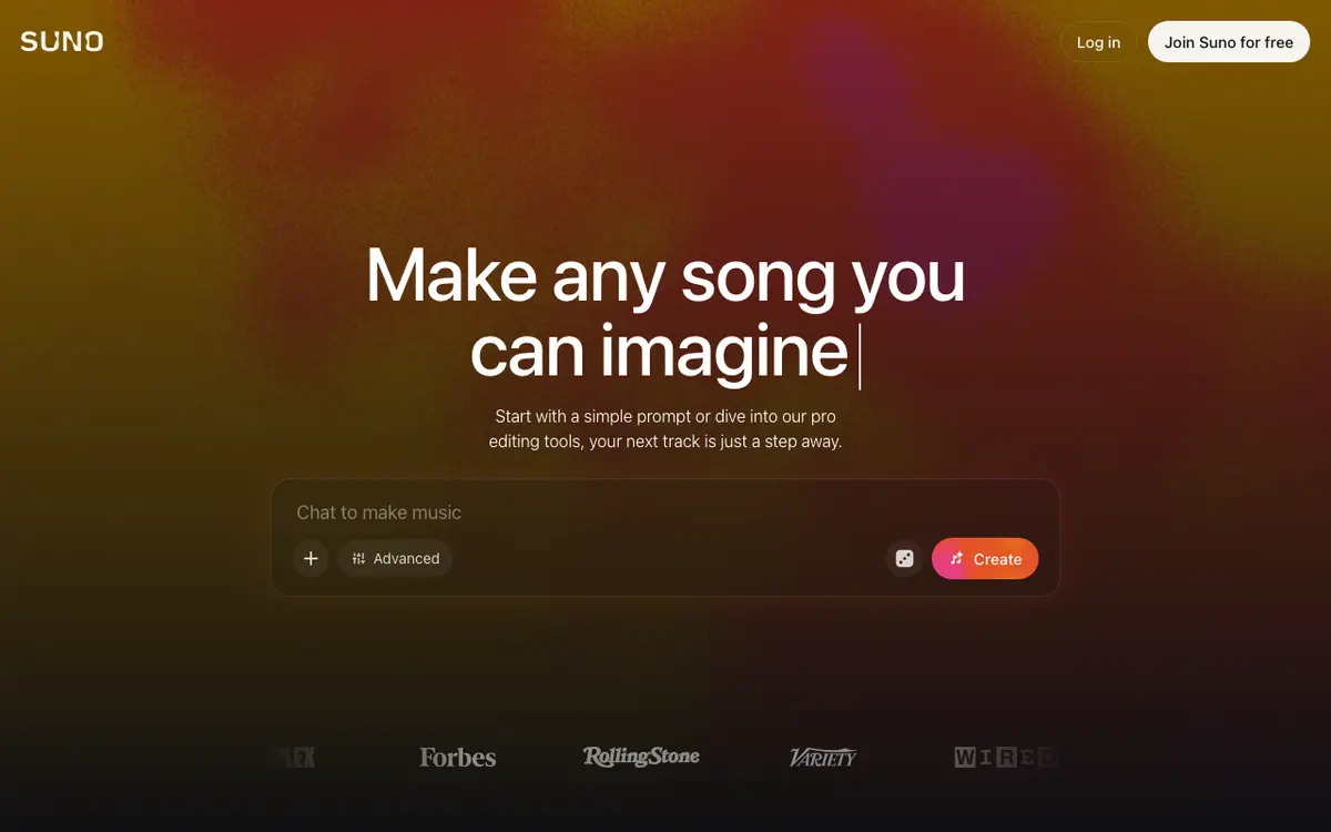 Suno interface screenshot