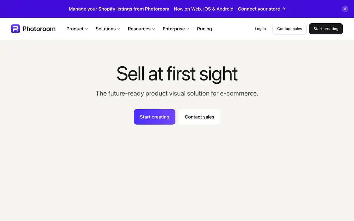Photoroom interface screenshot