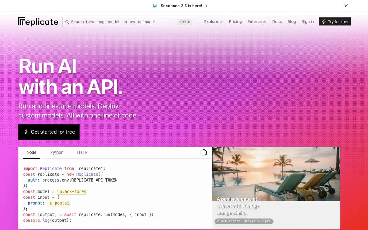 Replicate interface screenshot