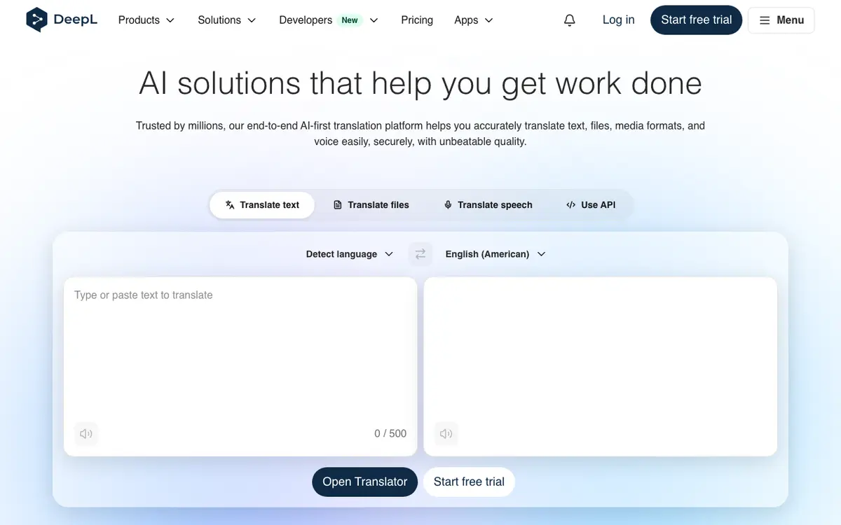 DeepL interface screenshot