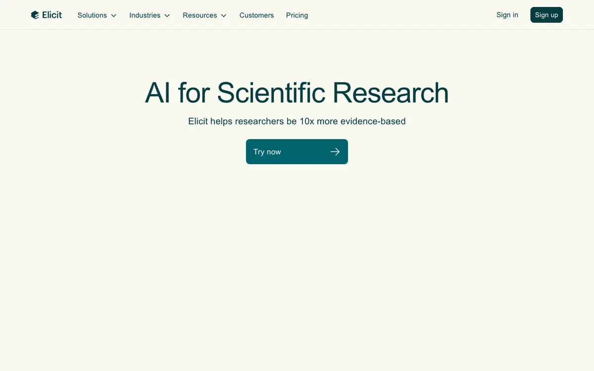 Elicit interface screenshot