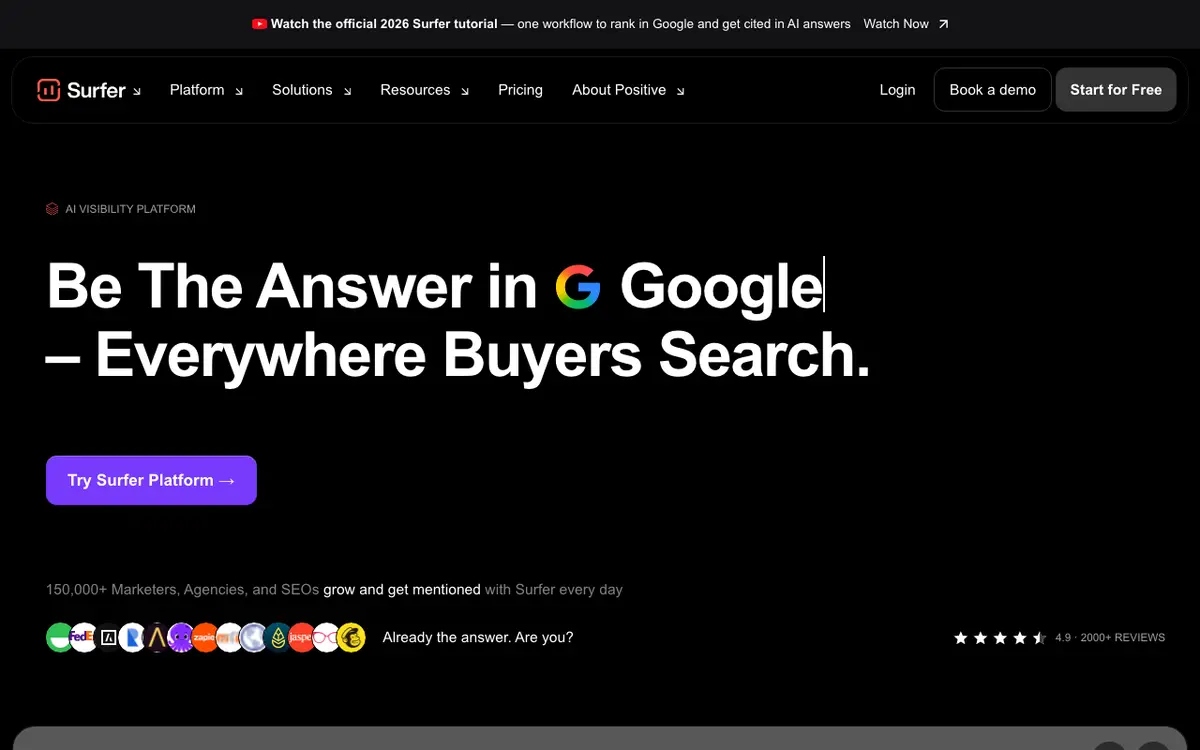 Surfer SEO interface screenshot