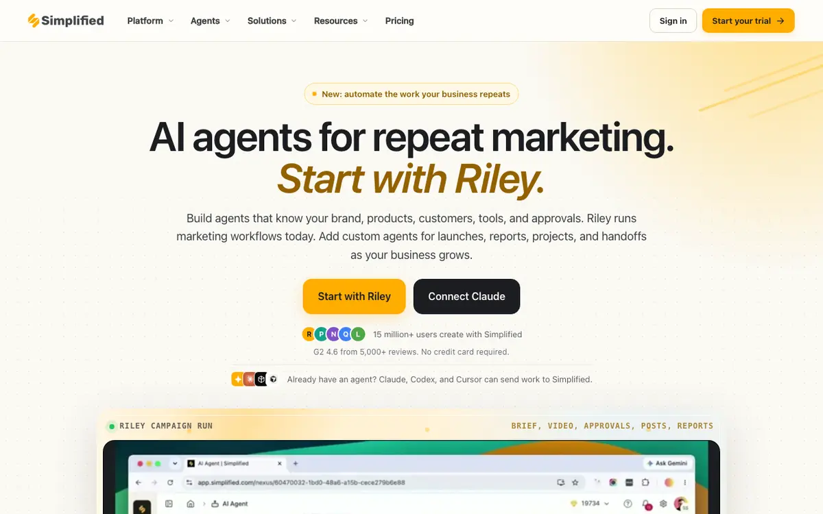 Simplified interface screenshot
