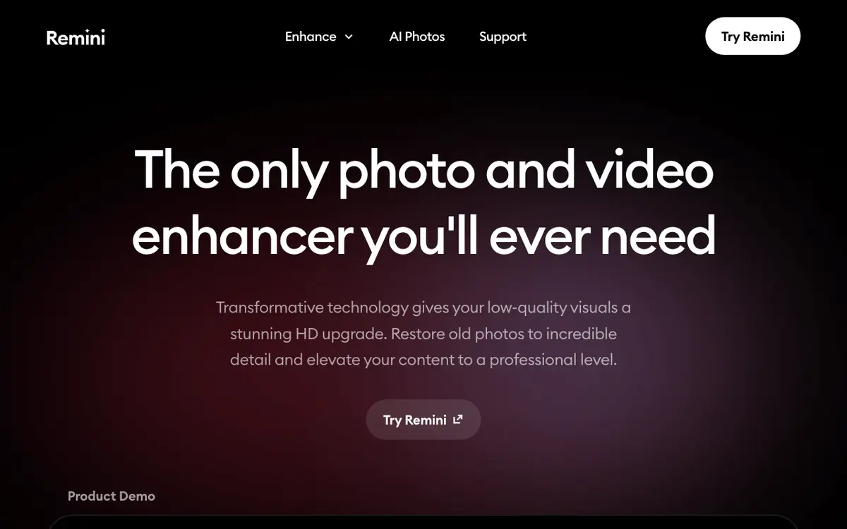 Remini interface screenshot