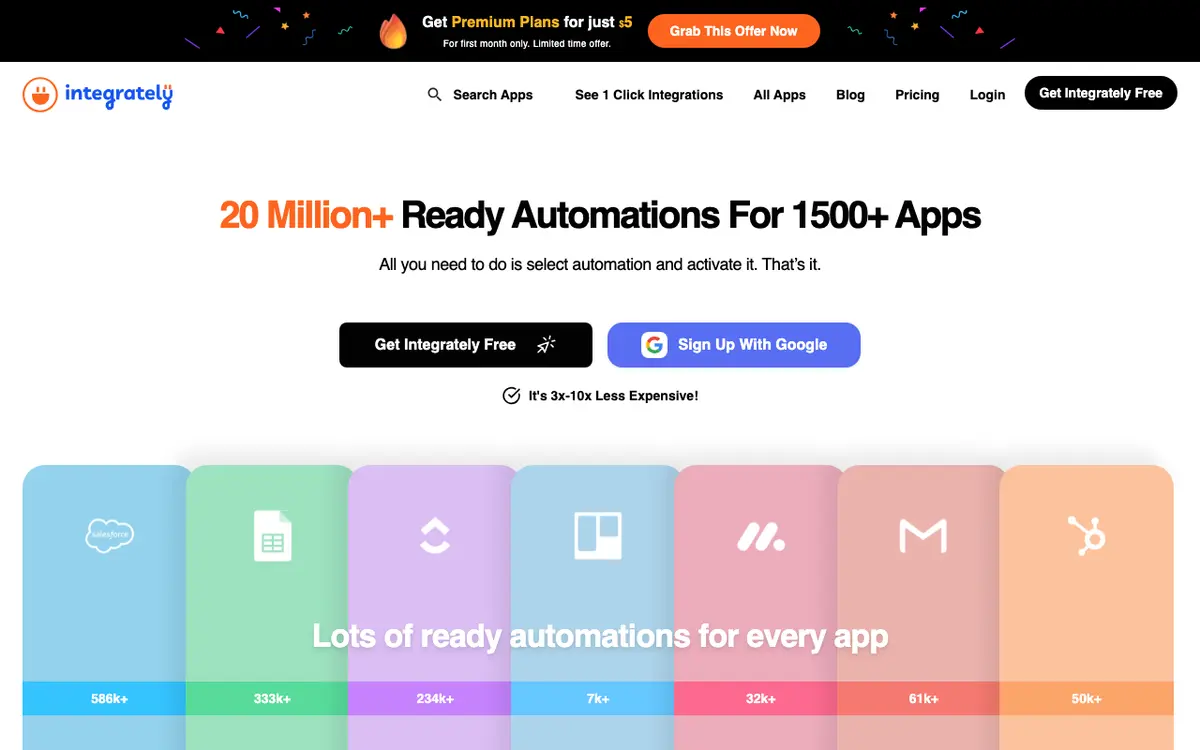 Integrately interface screenshot