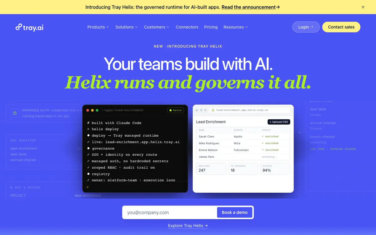 Tray.io interface screenshot