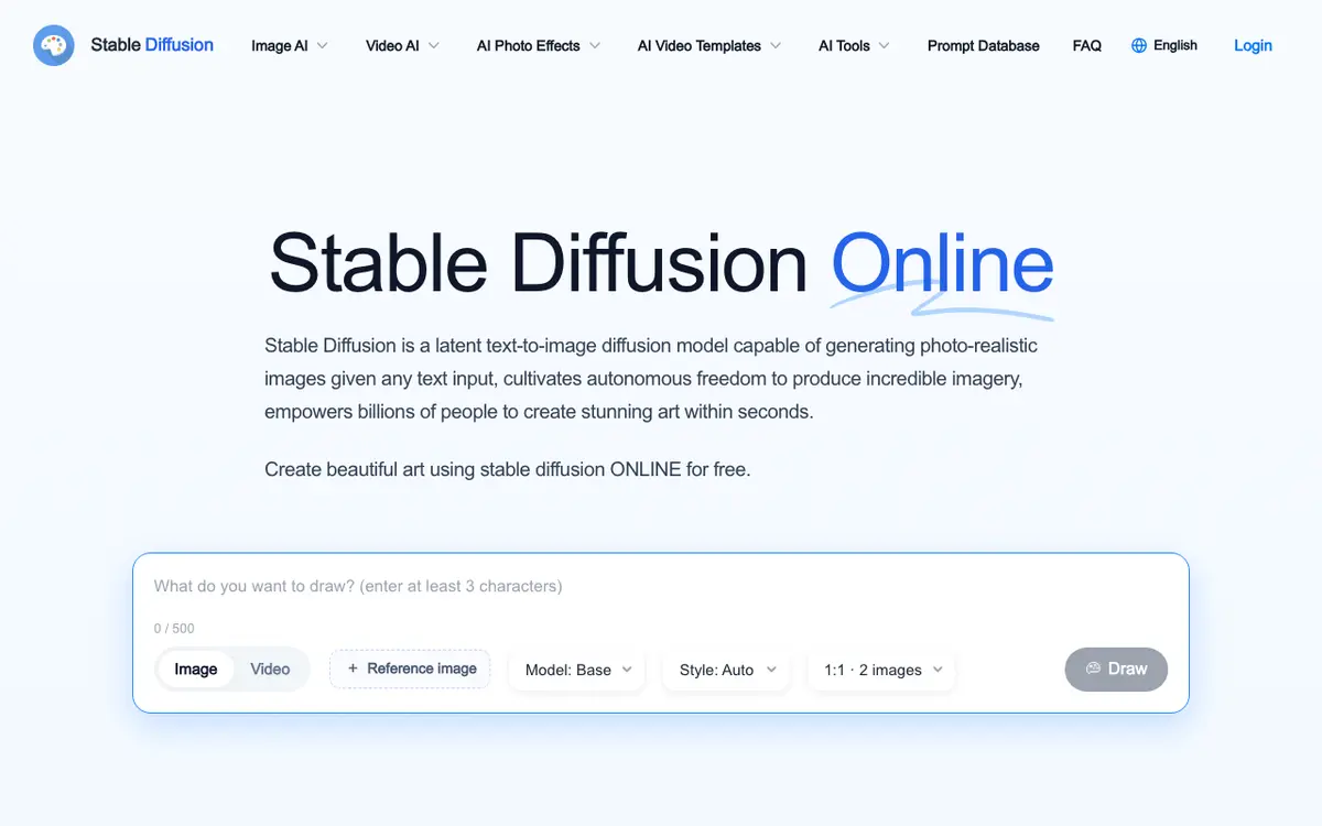 Stable Diffusion interface screenshot