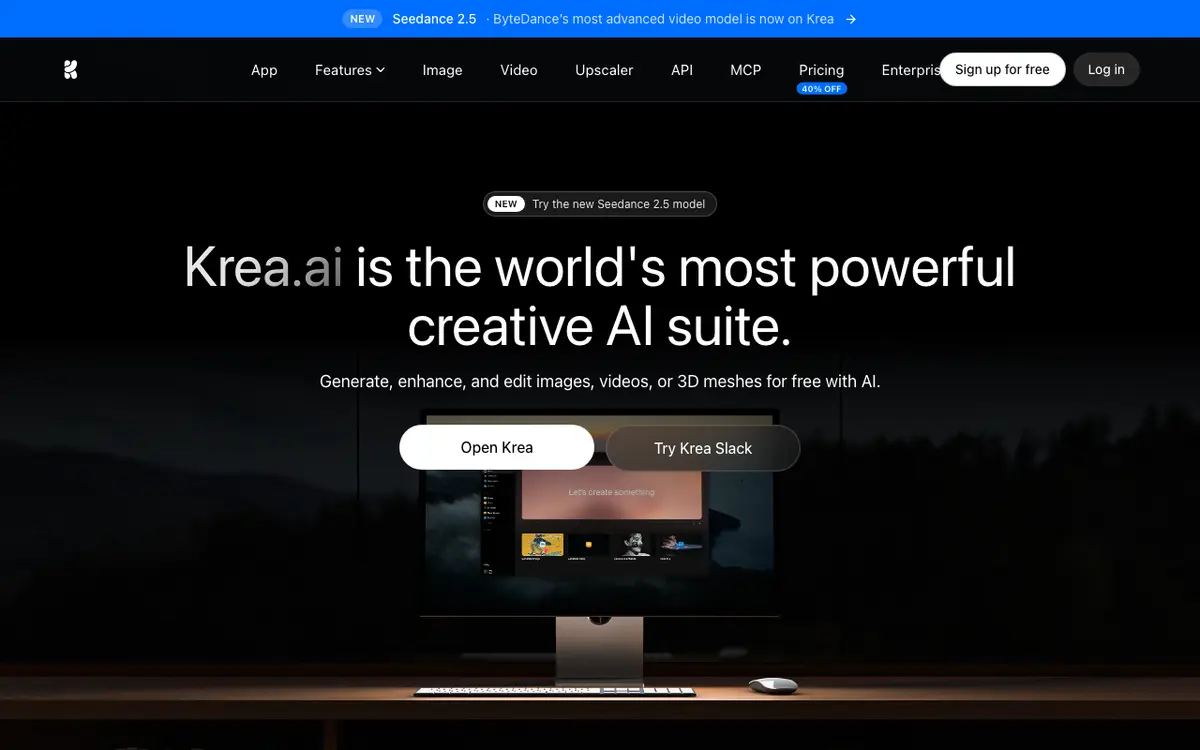 Krea AI interface screenshot