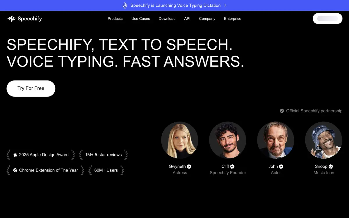 Speechify interface screenshot