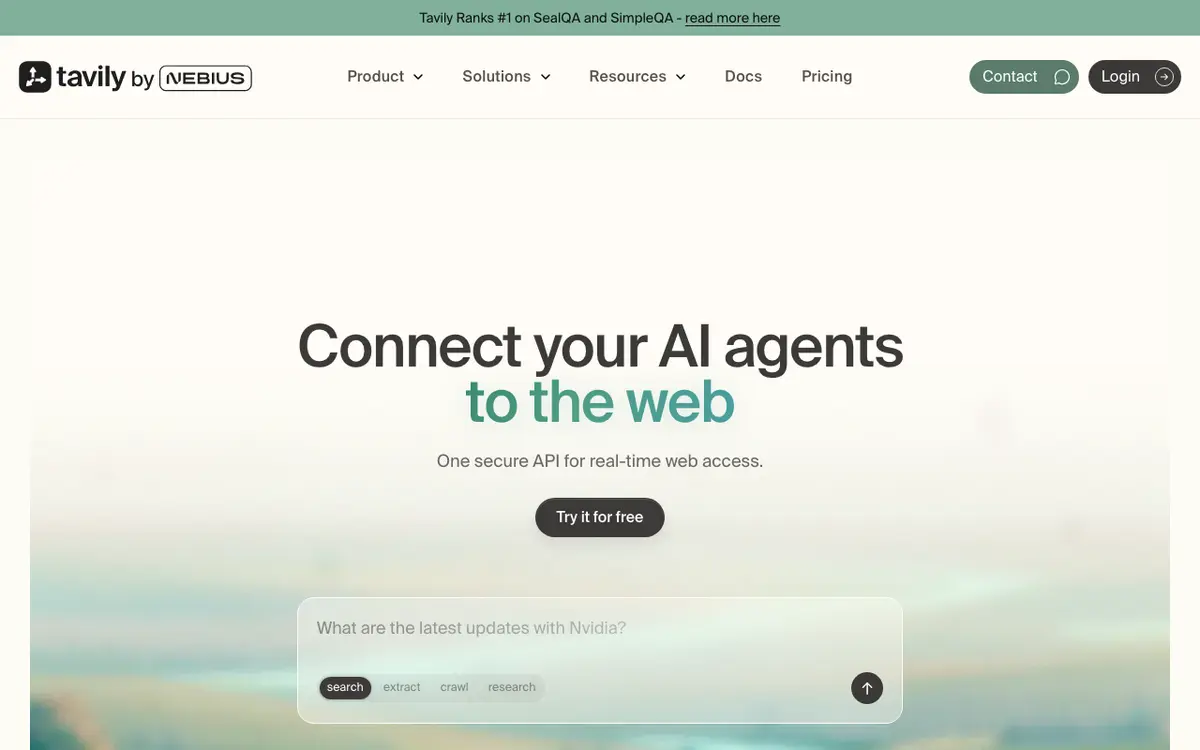 Tavily interface screenshot