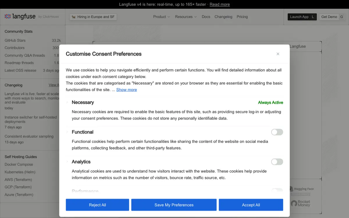 Langfuse interface screenshot