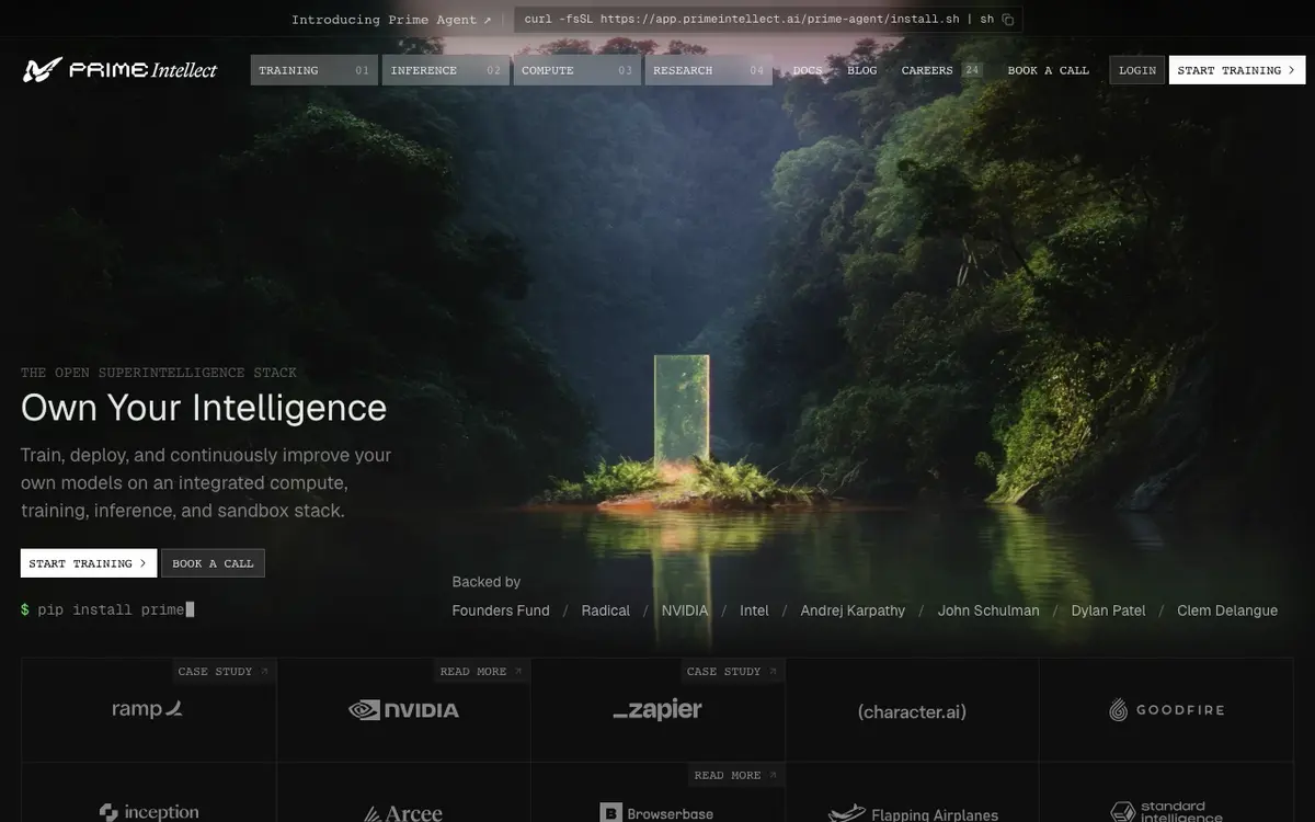 Prime Intellect interface screenshot