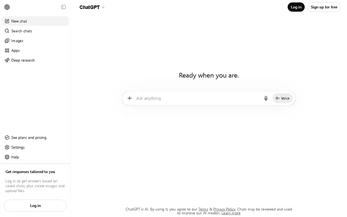 ChatGPT interface screenshot