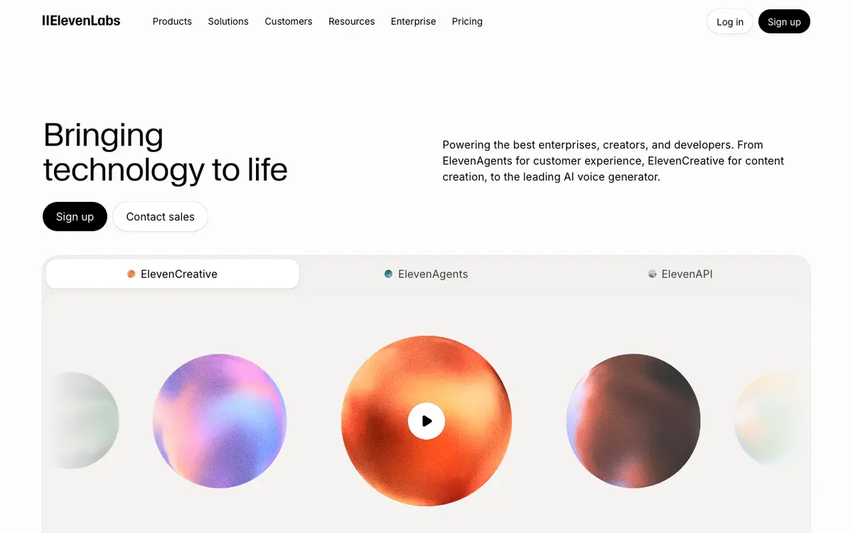 ElevenLabs interface screenshot