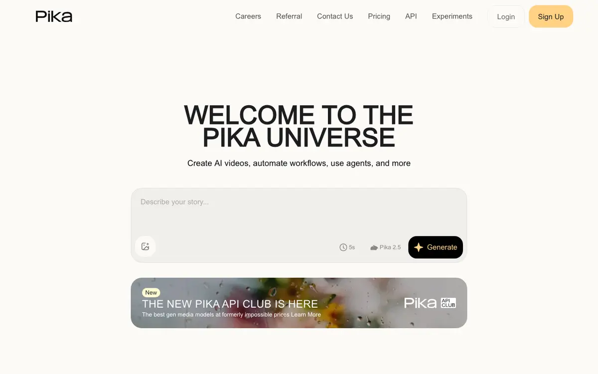 Pika interface screenshot