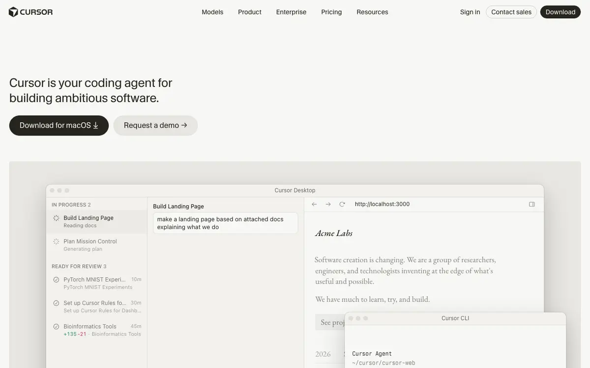 Cursor AI interface screenshot