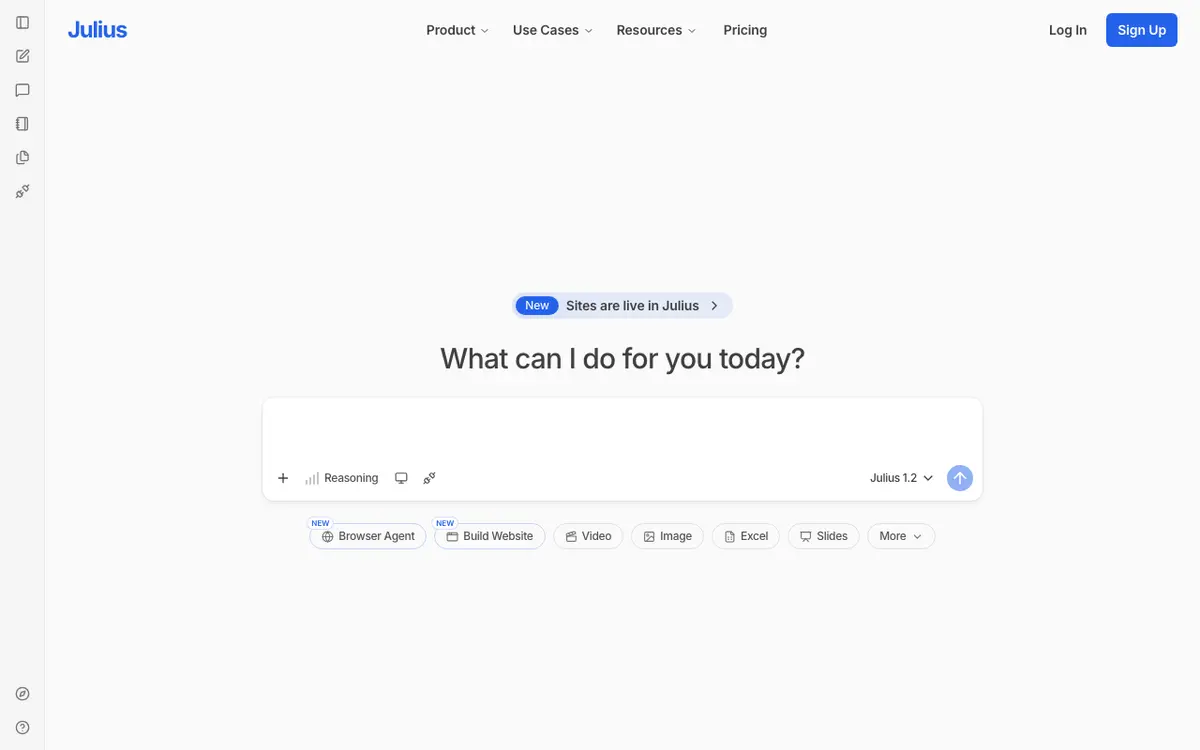 Julius AI interface screenshot