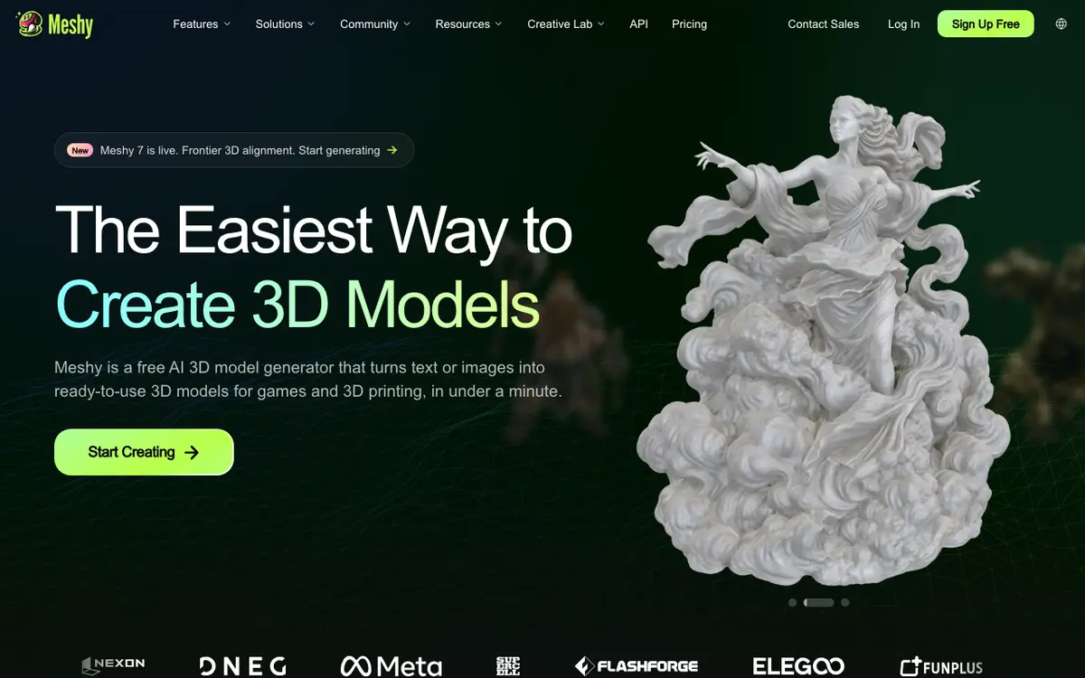 Meshy AI interface screenshot