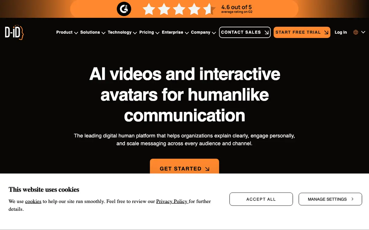 D-ID Creative Reality Studio interface screenshot