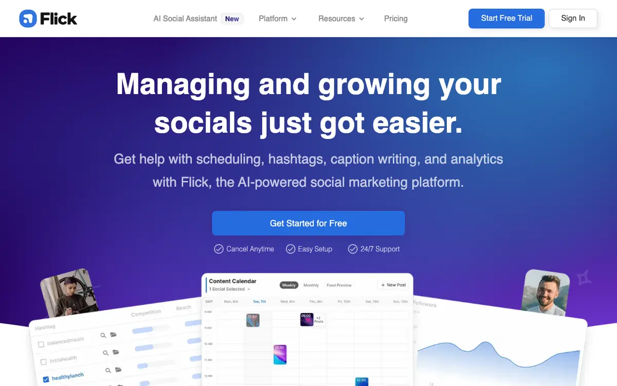 Flick interface screenshot