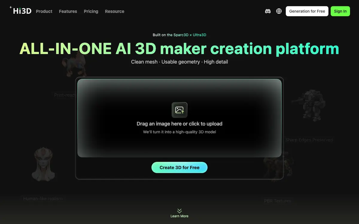 Hitem3D interface screenshot