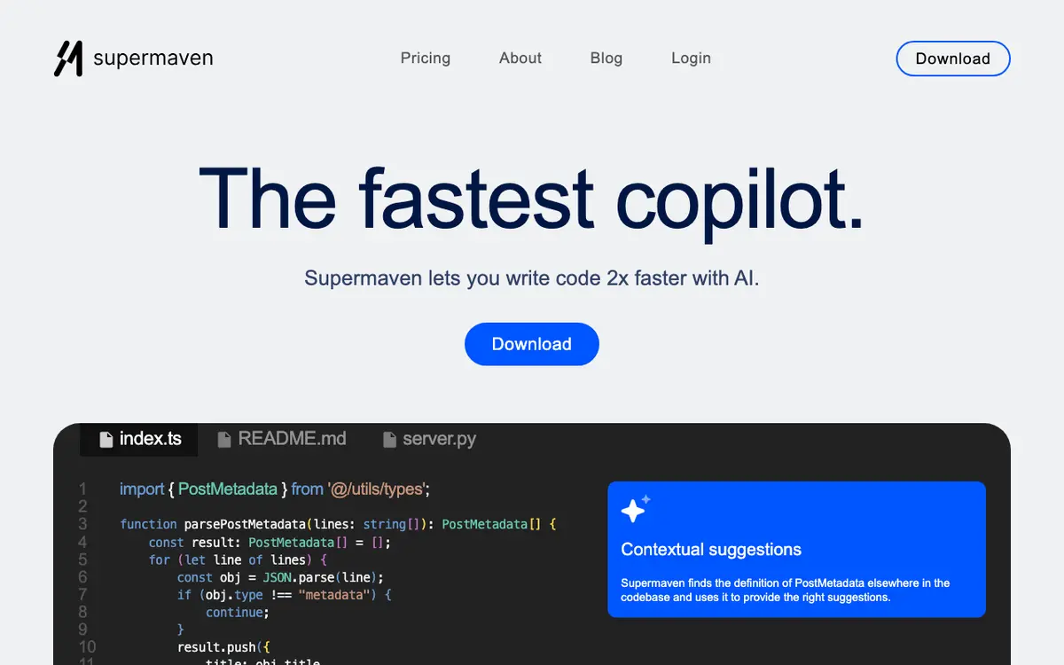 Supermaven interface screenshot
